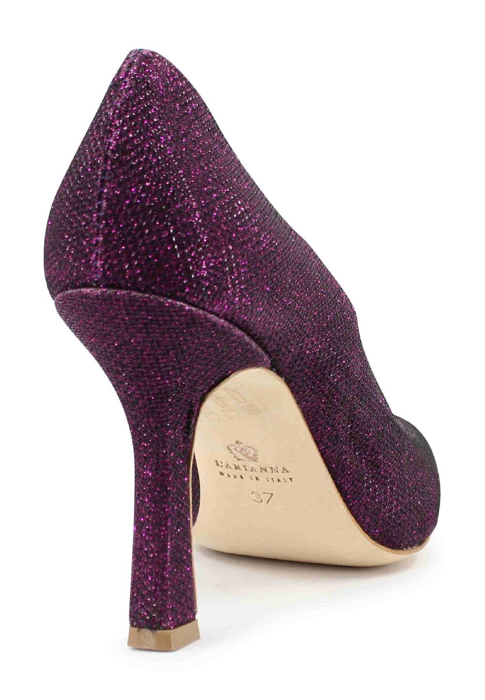 L'ARIANNA Decollete DE1002/RT Donna In Tessuto Lux Viola Con Tacco Alto