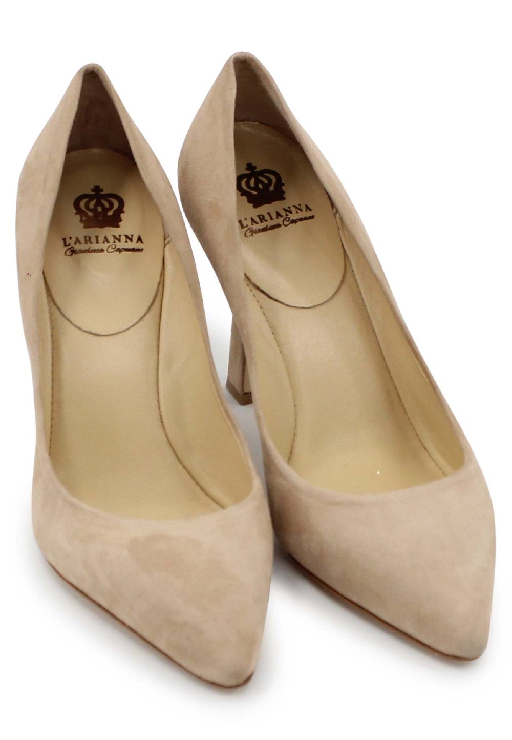 L'ARIANNA Decollete DE1002/RT In Camoscio Nude Con Tacco Alto