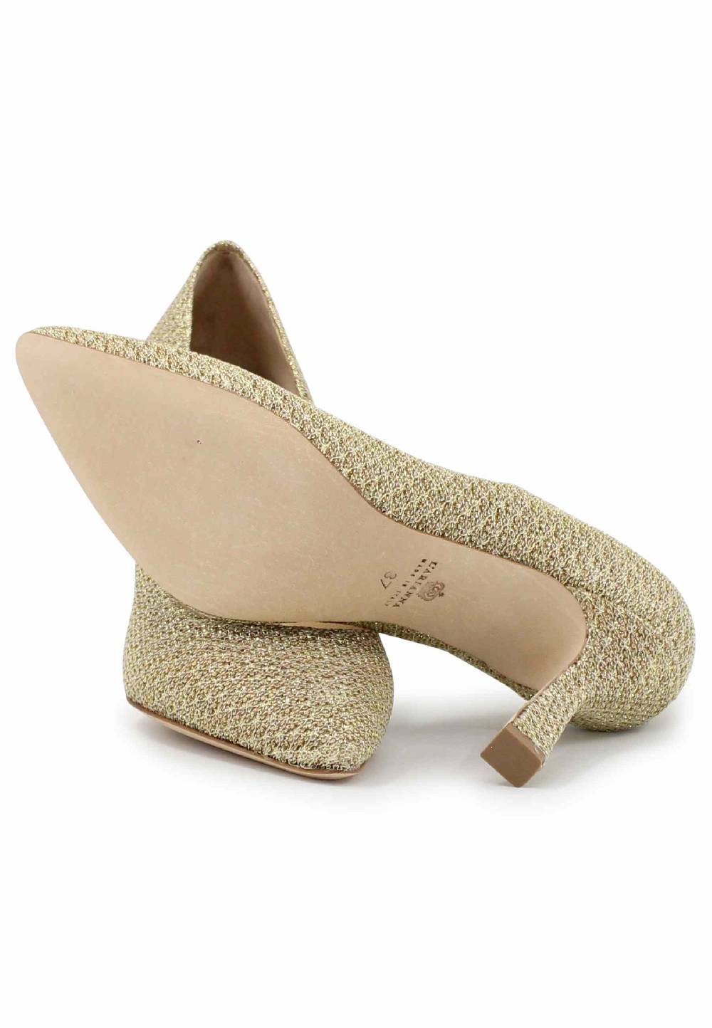 L'ARIANNA Decollete DE1002/RT In Tessuto Tolosa Oro Con Tacco Alto