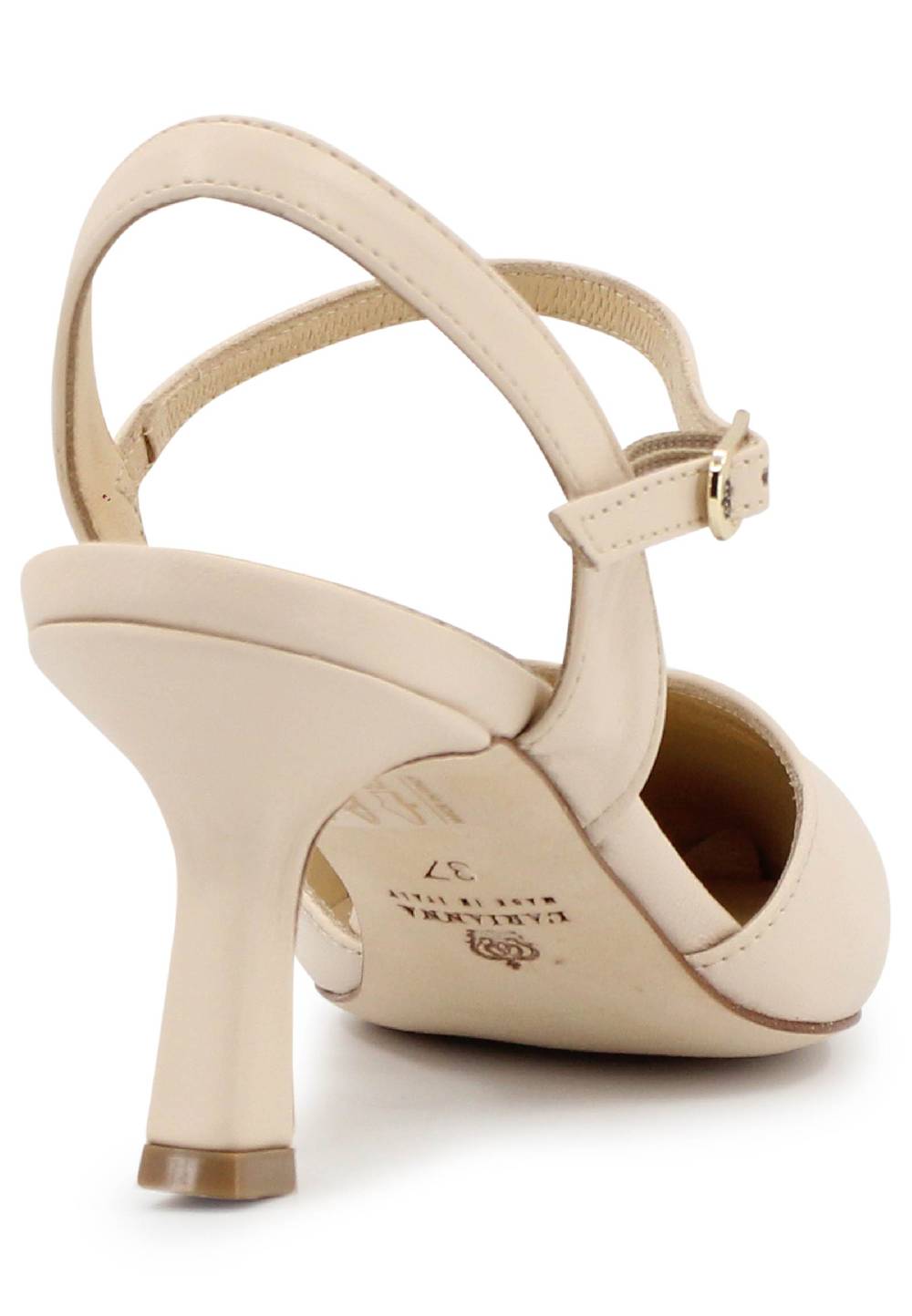 L'ARIANNA Decollete De1541 Donna In Pelle Beige Con Cinturino Alla Caviglia