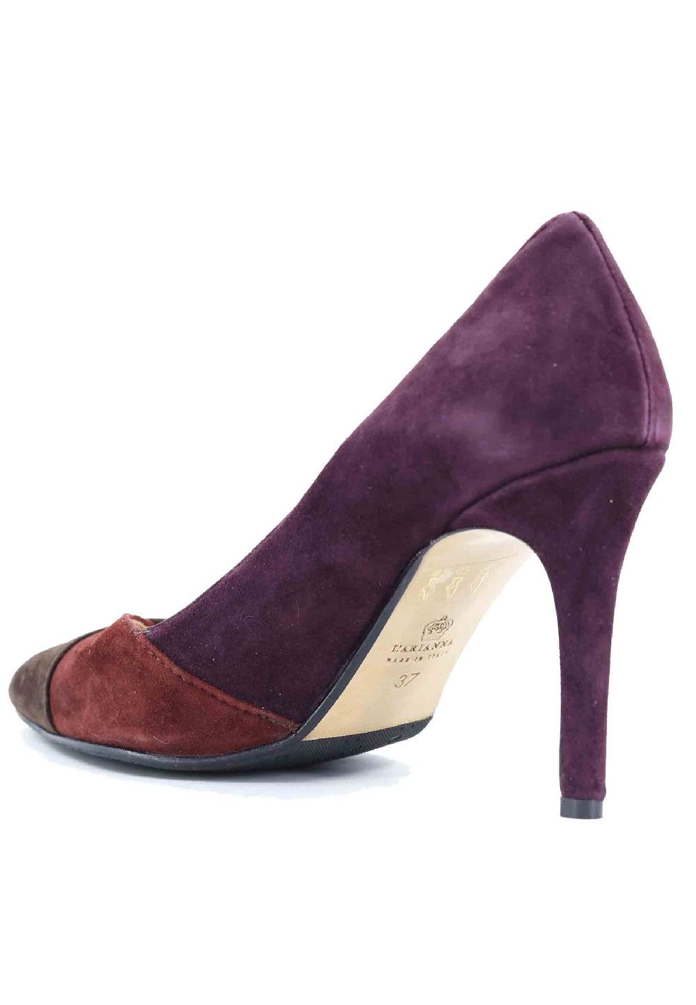 L'ARIANNA Decollete DE1544 In Camoscio Prugna Tacco Alto