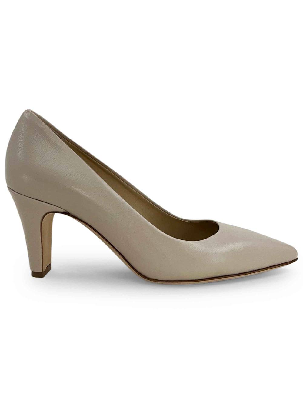 L'ARIANNA decollete de1555/r in morbidissima pelle kiss e tacco rivestito