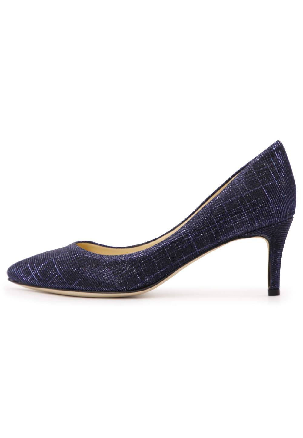 L'ARIANNA Decollete Donna In Tessuto Lux Blu Con Tacco Sottile