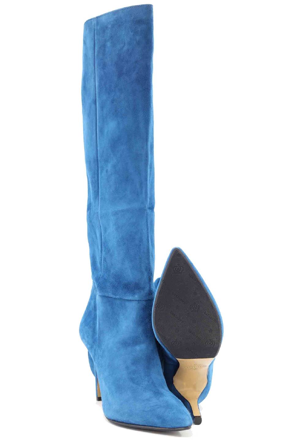 L'ARIANNA Stivali ST1242 Da Donna In Camoscio Blu