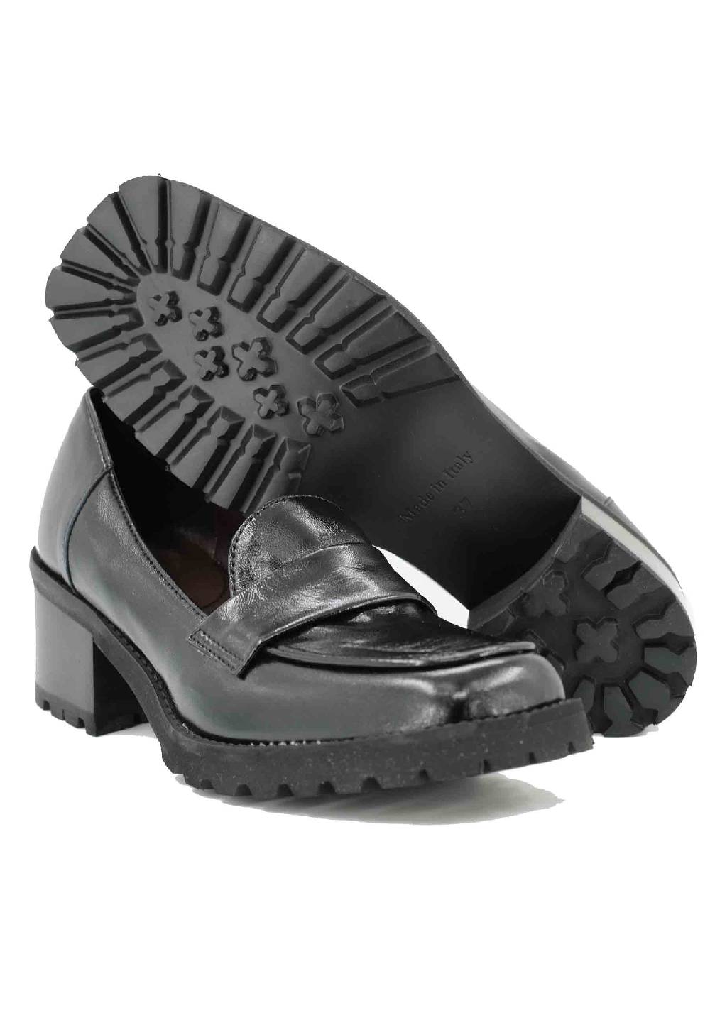 L'ARIANNA Mocassini MO1664/ROCCIA In Pelle Lux Nero