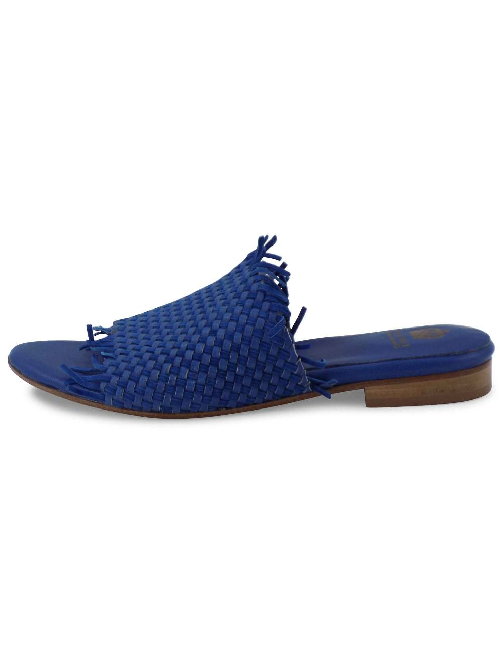 L'ARIANNA Sandali CB1259 Bassi Donna In Pelle Intrecciata OCEANO