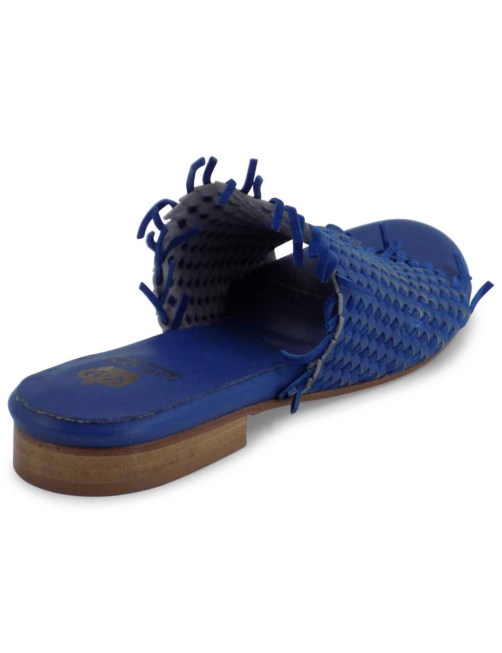 L'ARIANNA Sandali CB1259 Bassi Donna In Pelle Intrecciata OCEANO