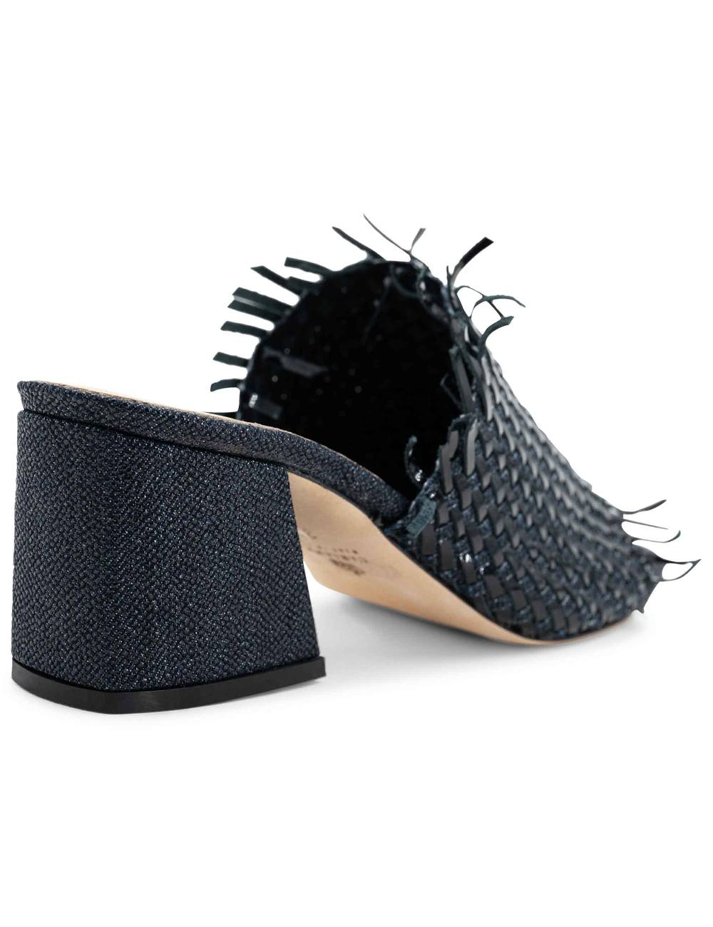 L'ARIANNA Sandali Cb1260/g Donna In Pelle Intrecciata In Tessuto Zena Dark Con Punta Quadra L'Arianna