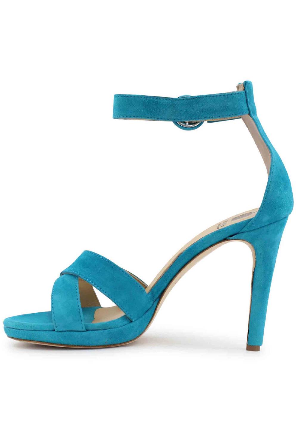 L'ARIANNA Sandali DS1507 Donna In Pelle Azzurra Con Tacco Alto E Cinturino Alla Caviglia