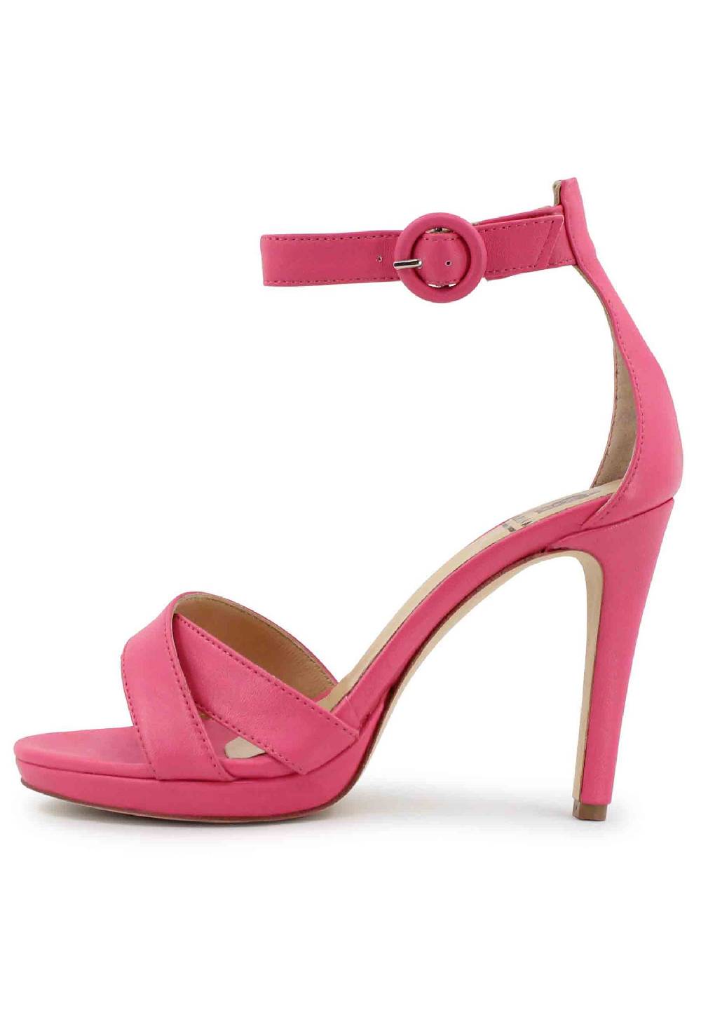 L'ARIANNA Sandali DS1507 Donna In Pelle Rosa Con Tacco Alto E Cinturino Alla Caviglia
