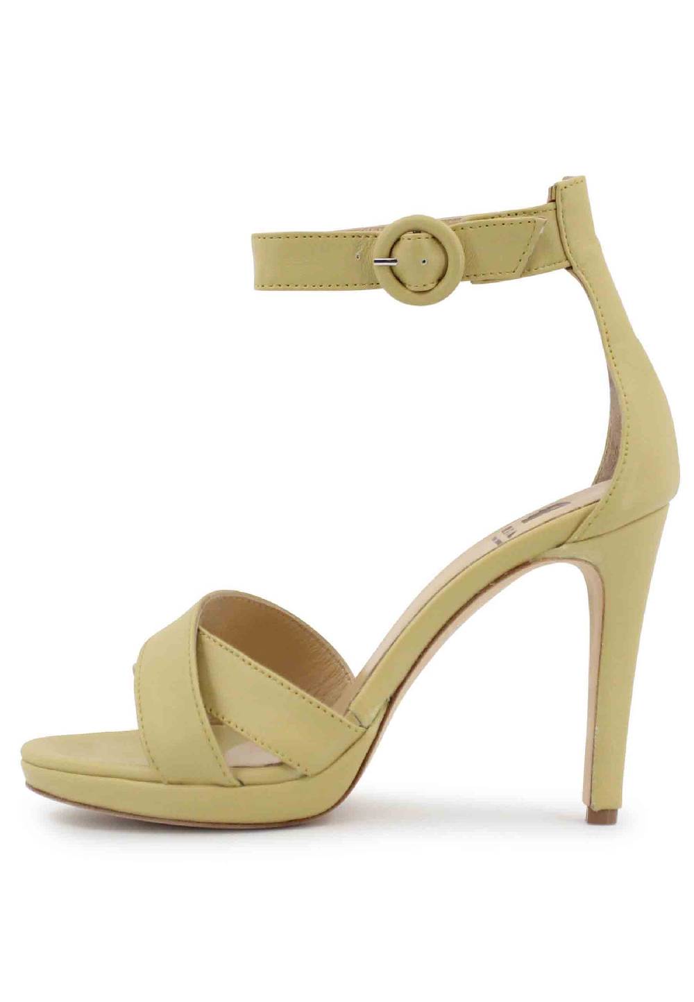 L'ARIANNA Sandali DS1507 Donna In Pelle Verde Con Tacco Alto E Cinturino Alla Caviglia