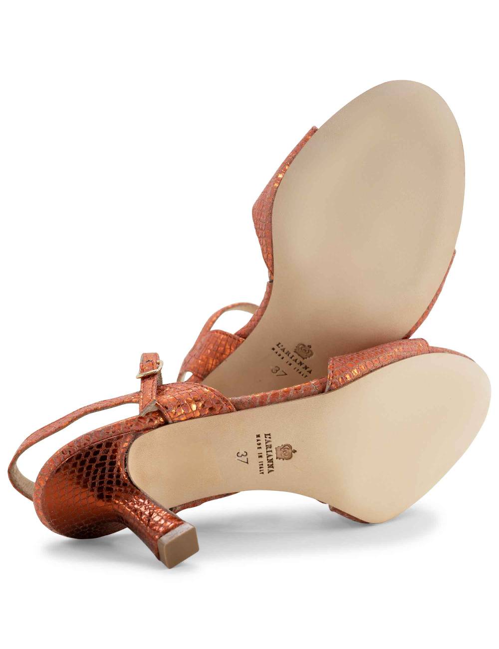 L'ARIANNA Sandali Ds1510/rt In Tessuto Stampato Laminato Color Aragosta L'arianna