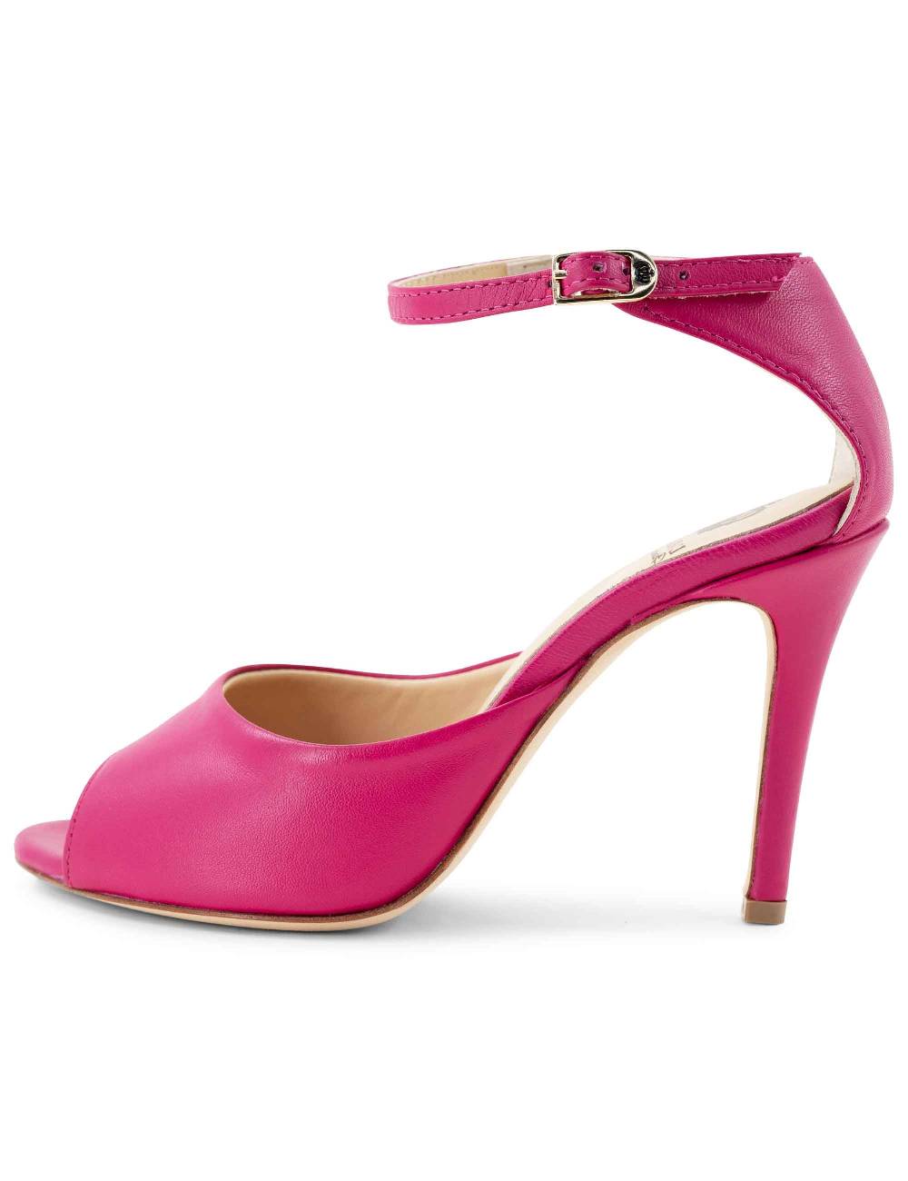 L'ARIANNA Sandali DS1518 Donna In Pelle Fucsia Con Tacco Alto E Cinturino Alla Caviglia L'Arianna