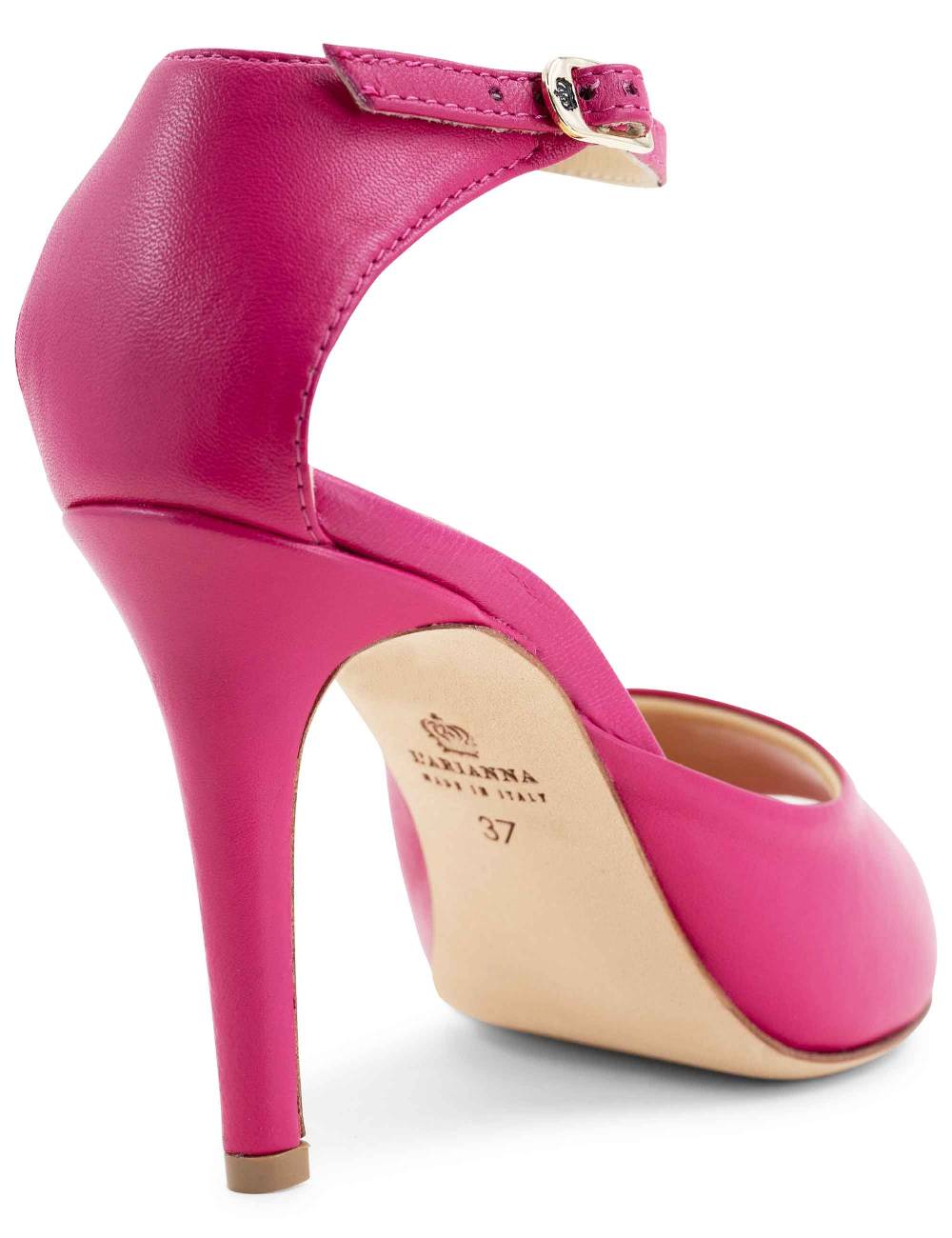 L'ARIANNA Sandali DS1518 Donna In Pelle Fucsia Con Tacco Alto E Cinturino Alla Caviglia L'Arianna