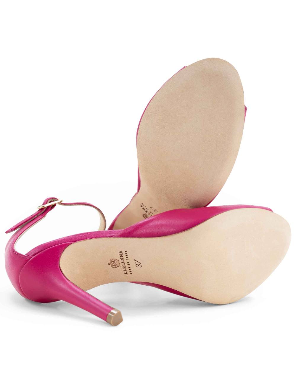 L'ARIANNA Sandali DS1518 Donna In Pelle Fucsia Con Tacco Alto E Cinturino Alla Caviglia L'Arianna