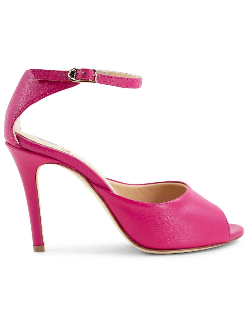 L'ARIANNA Sandali DS1518 donna in pelle fucsia con tacco alto e cinturino alla caviglia L'Arianna