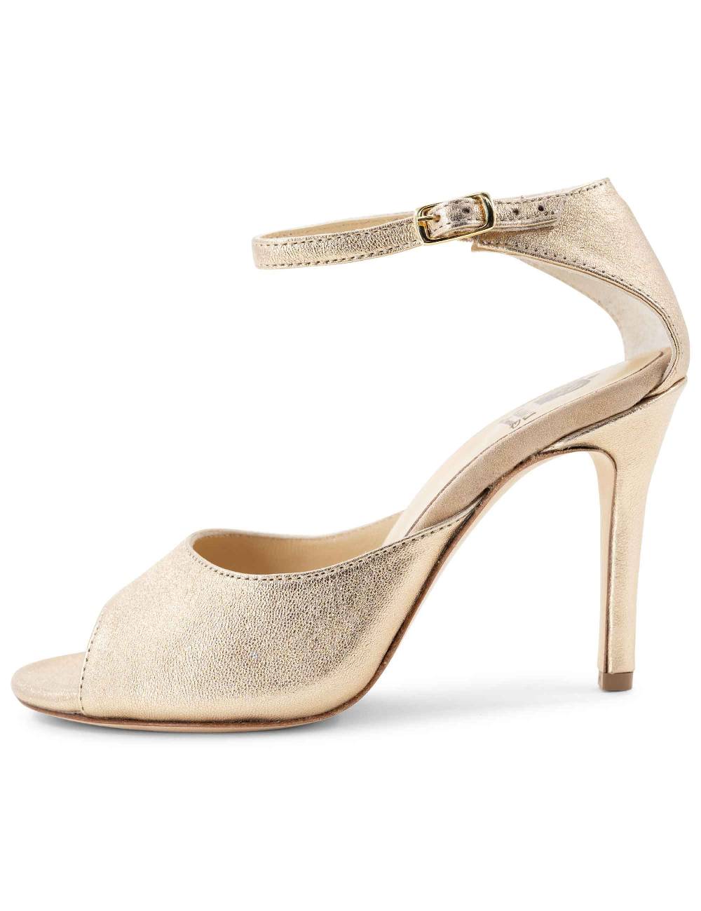 L'ARIANNA Sandali DS1518 Donna In Pelle Laminata Nude Con Tacco Alto E Cinturino Alla Caviglia L'Arianna