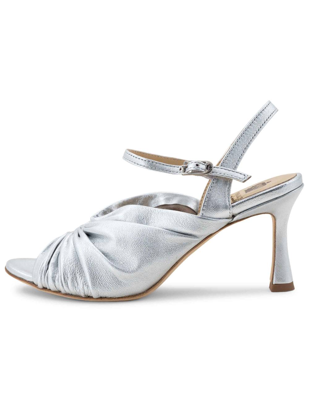 L'ARIANNA Sandali Ds1535/rt Donna In Pelle Argento Con Suola In Cuoio