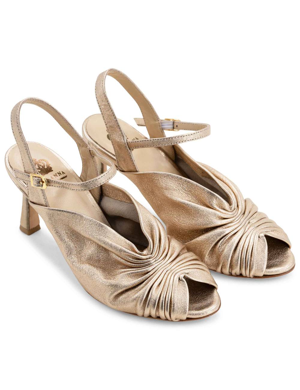 L'ARIANNA Sandali Ds1535/rt Donna In Pelle Nude Con Suola In Cuoio