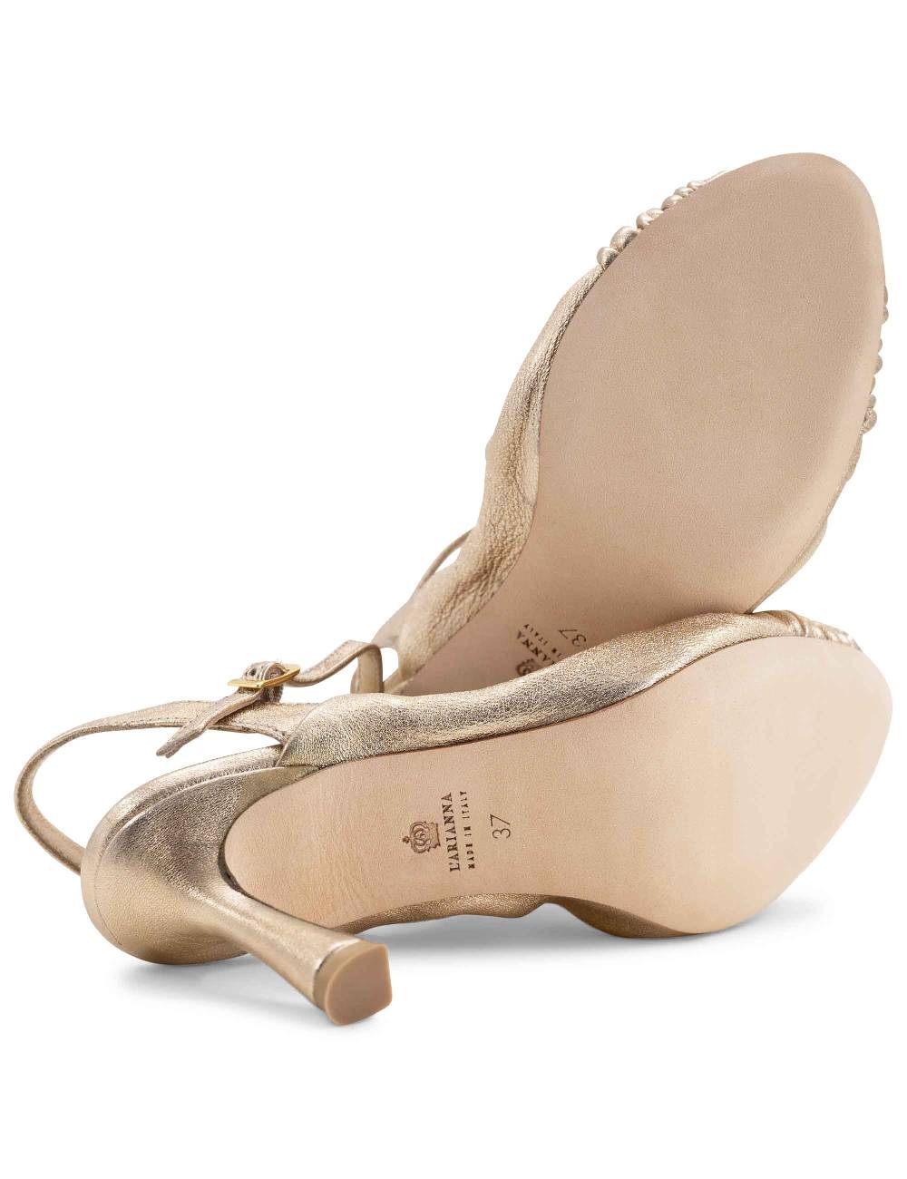 L'ARIANNA Sandali Ds1535/rt Donna In Pelle Nude Con Suola In Cuoio