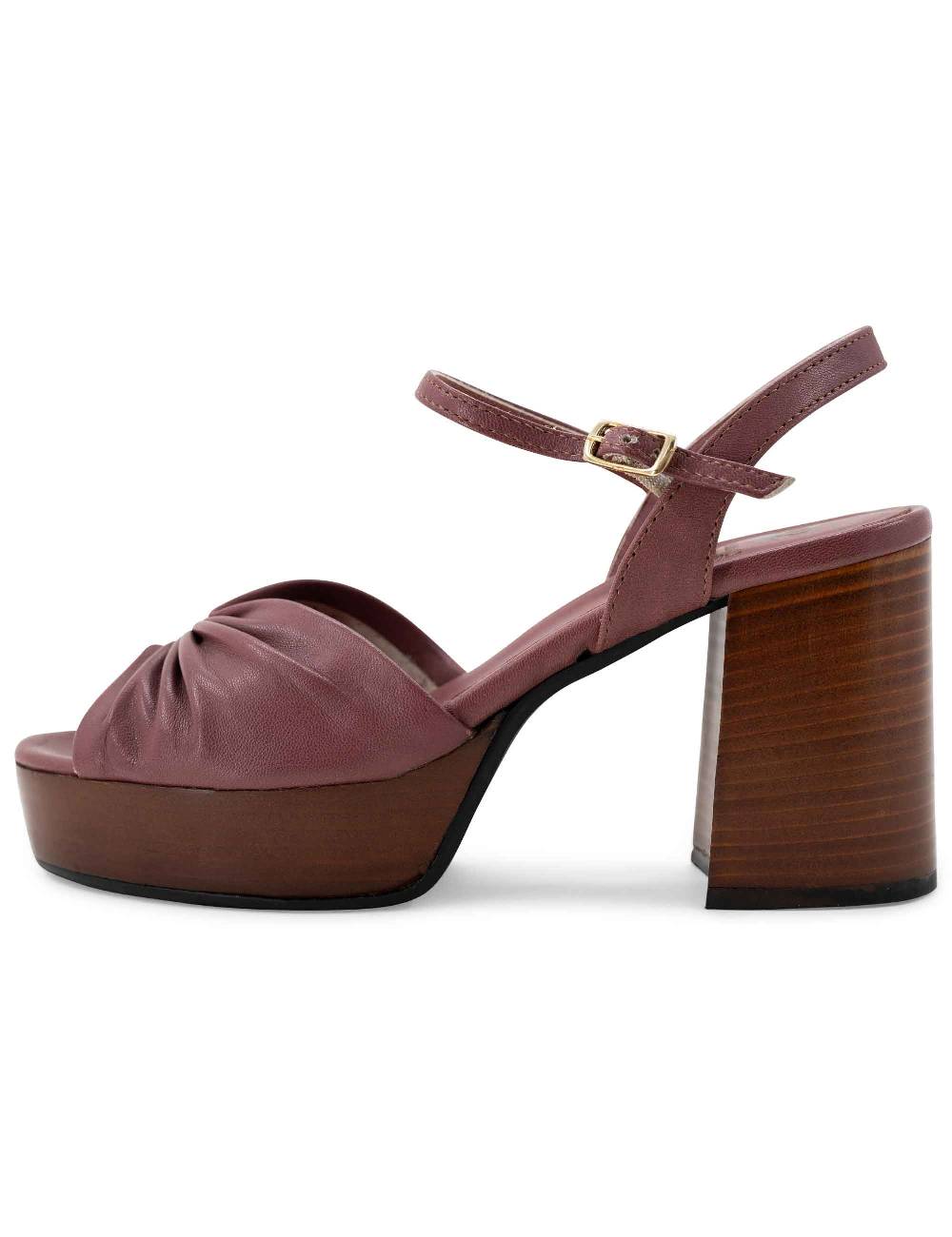 L'ARIANNA Sandali Ds1648 Da Donna In Pelle Couture Con Tacco E Plateau In Cuoio L'Arianna