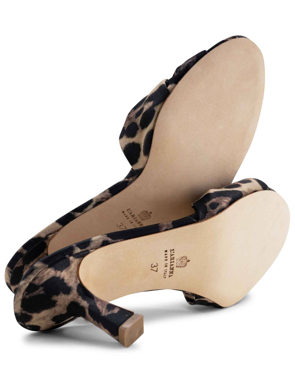 L'ARIANNA Sandali Ds1649/rt Donna Inraso Animalier Color Nero Con Tacco Basso