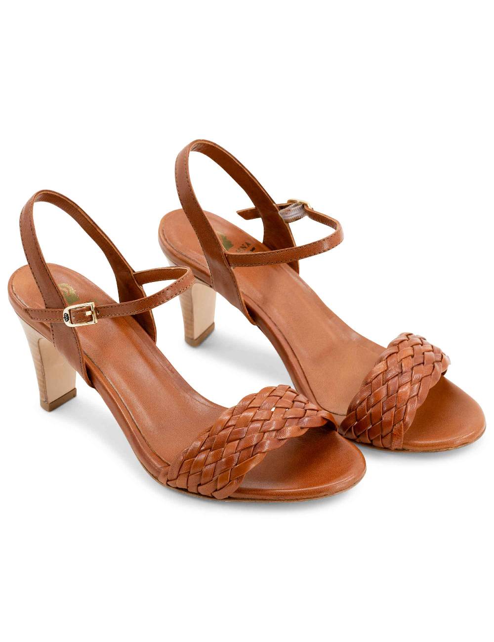 L'ARIANNA Sandali Ds1733/c Donna In Cuoio Con Cinturino Alla Caviglia E Fascia Intrecciata Anteriore