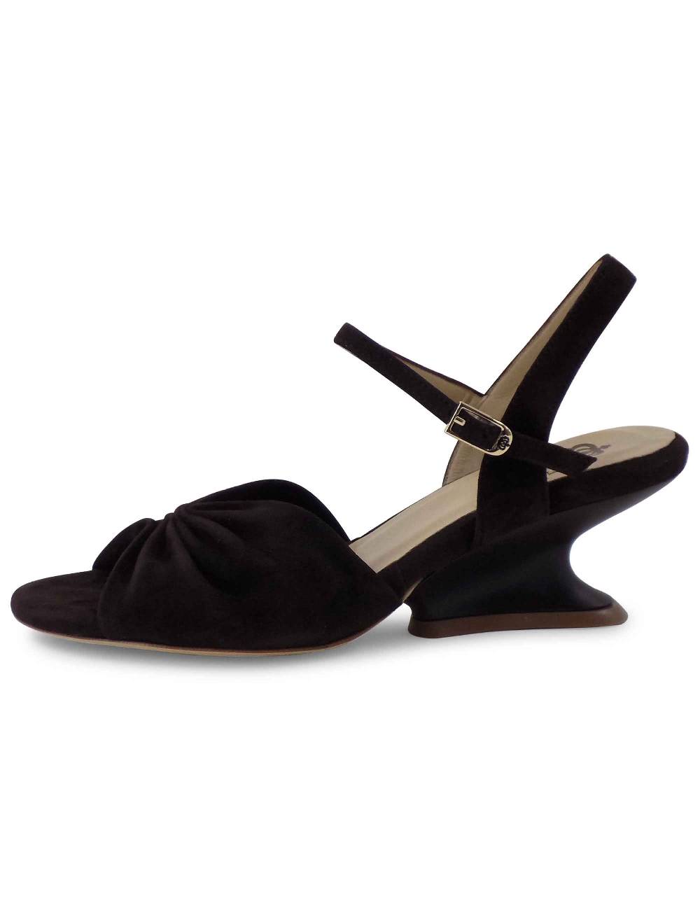 L'ARIANNA Sandali Ds1736/z In Camoscio Testa Di Moro Con Tacco A Zeppa