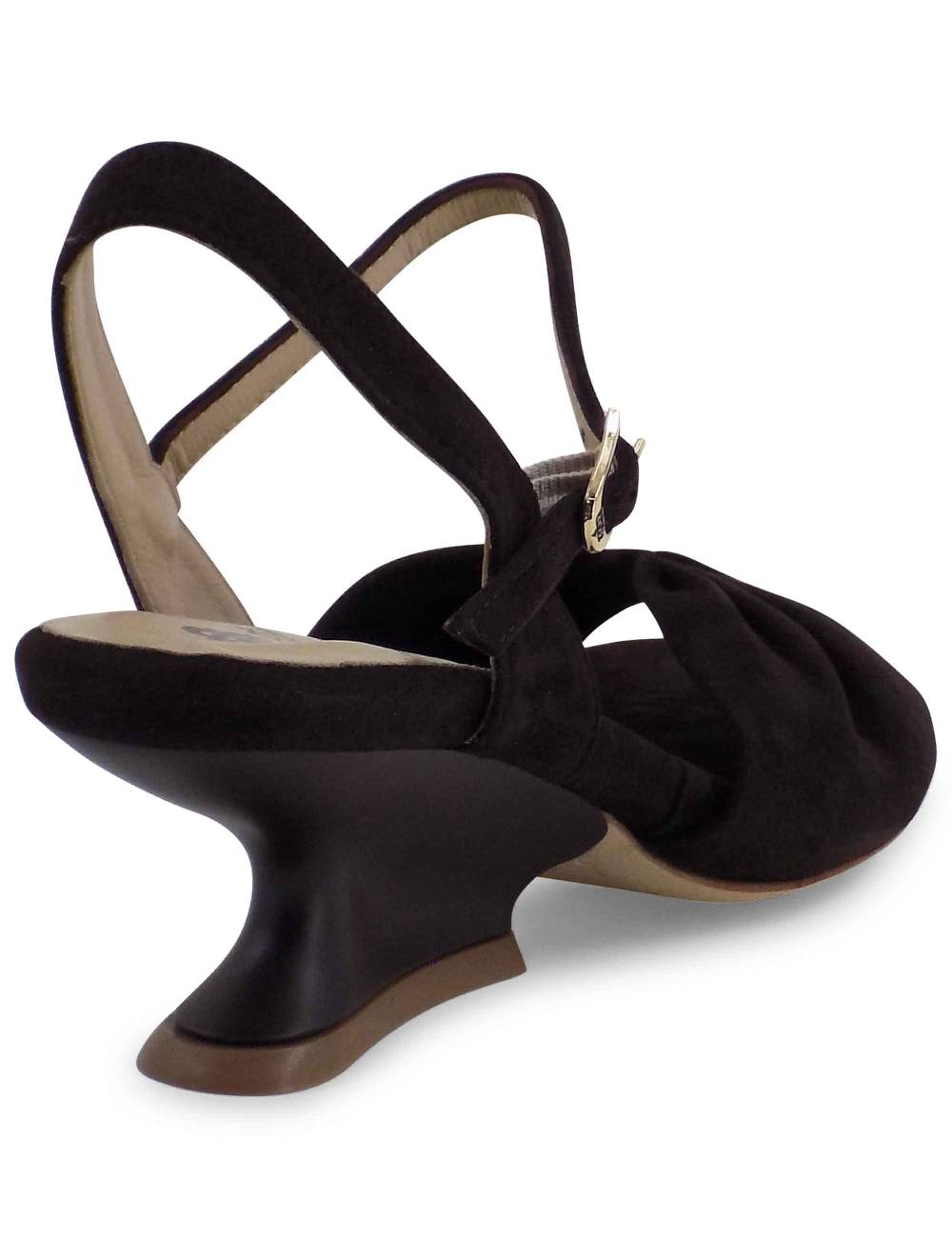 L'ARIANNA Sandali Ds1736/z In Camoscio Testa Di Moro Con Tacco A Zeppa