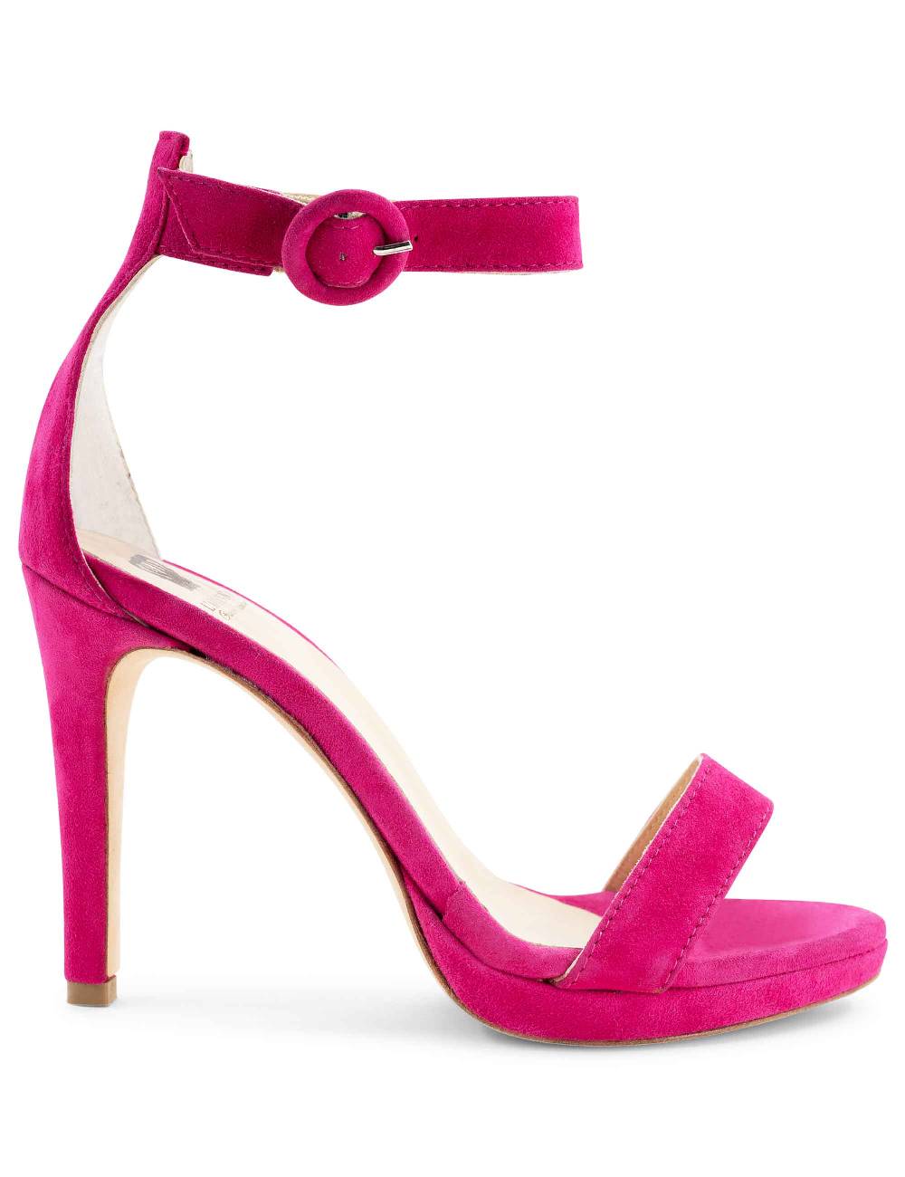 L'ARIANNA Sandali DS7016 donna in camoscio fucsia tacco alto e cinturino alla caviglia