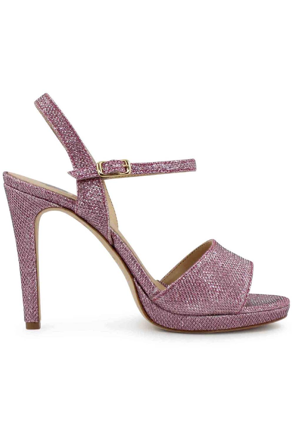 L'ARIANNA Sandali DS7055 donna in glitter rosa con tacco alto a spillo