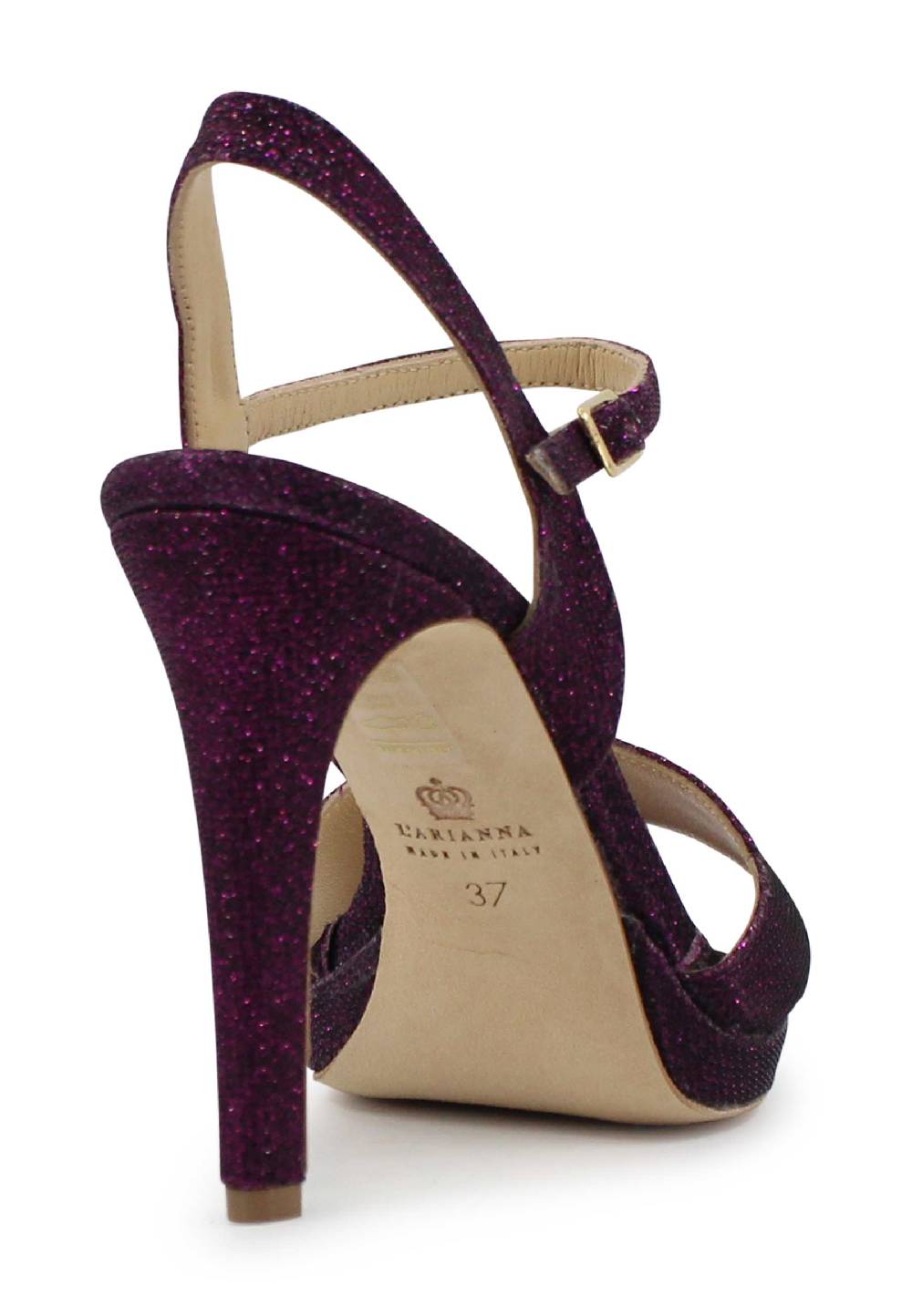 L'ARIANNA Sandali DS7055 Donna In Glitter Viola Con Tacco Alto A Spillo