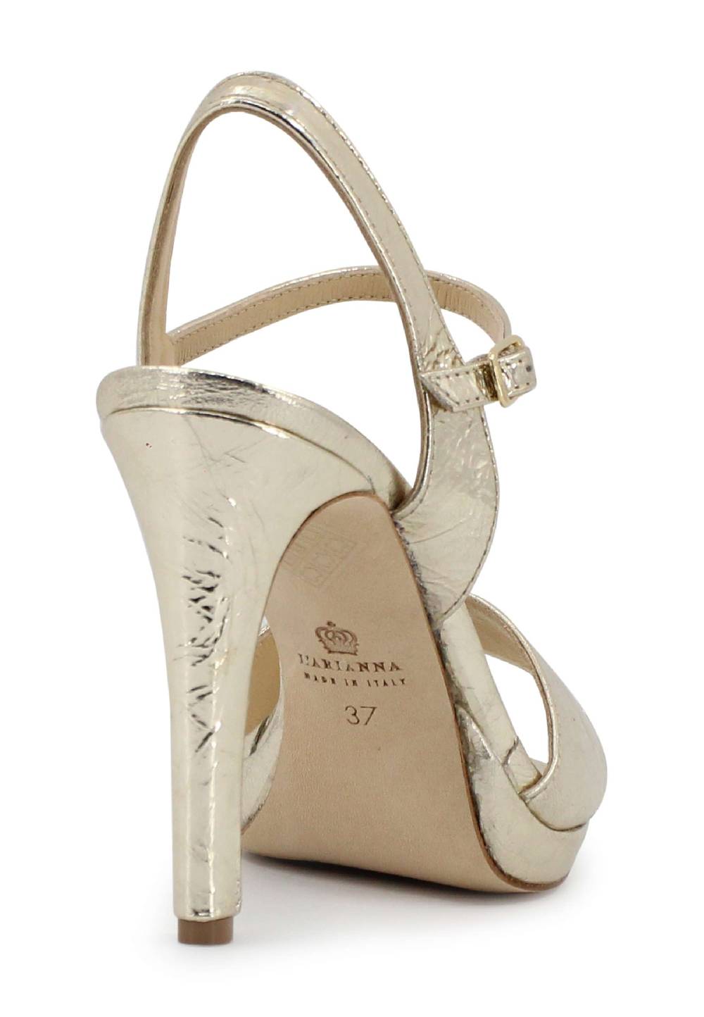 L'ARIANNA Sandali DS7055 Donna In Pelle Oro Con Tacco Alto A Spillo