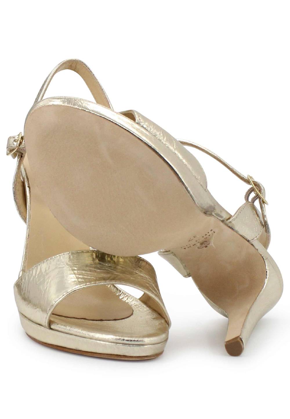 L'ARIANNA Sandali DS7055 Donna In Pelle Oro Con Tacco Alto A Spillo