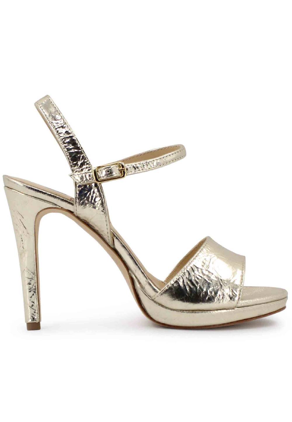 L'ARIANNA Sandali DS7055 donna in pelle oro con tacco alto a spillo