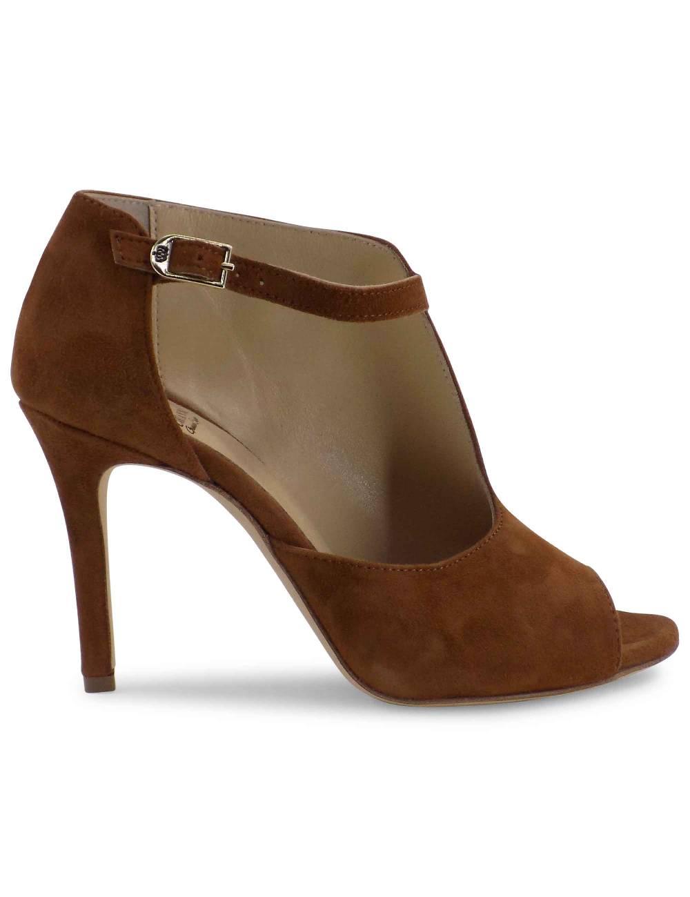 L'ARIANNA sandali open toe sp8000 donna in camoscio color cuoio tacco alto