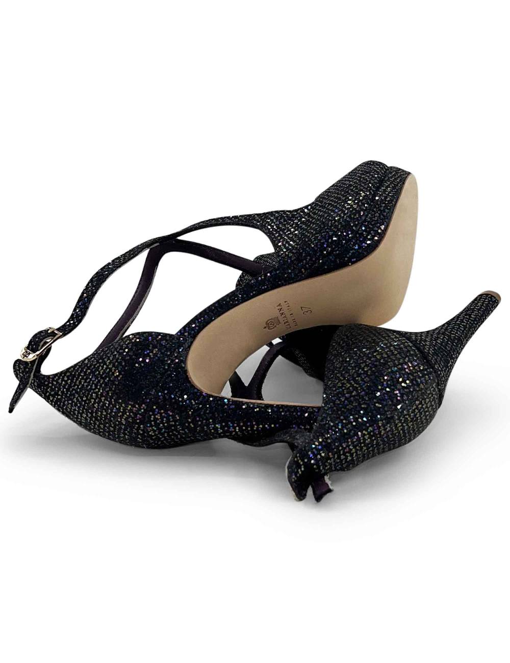 L'ARIANNA Sandali Sp1719 In Moon Prugna Con Plateau E Tacco Tono Su Tono