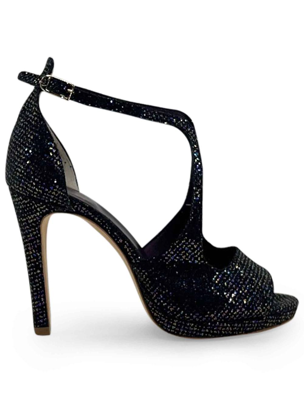 L'ARIANNA sandali sp1719 in moon prugna con plateau e tacco tono su tono