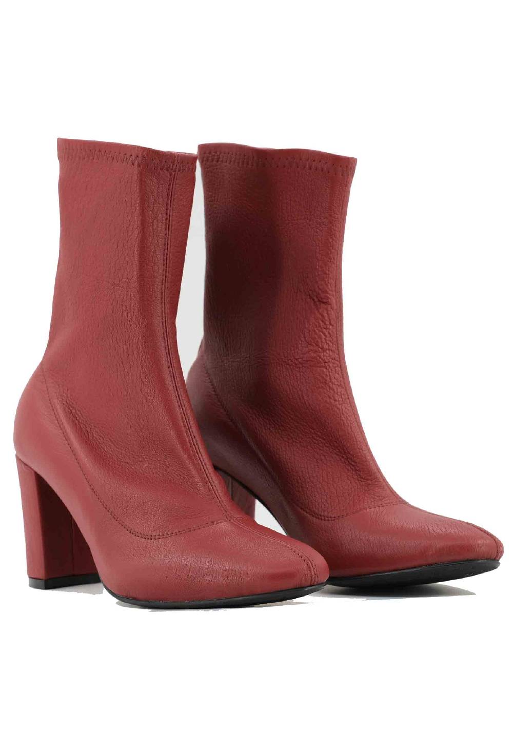L'ARIANNA Stivaletti EL3002 In Elasticizzato Rosso Con Tacco Alto