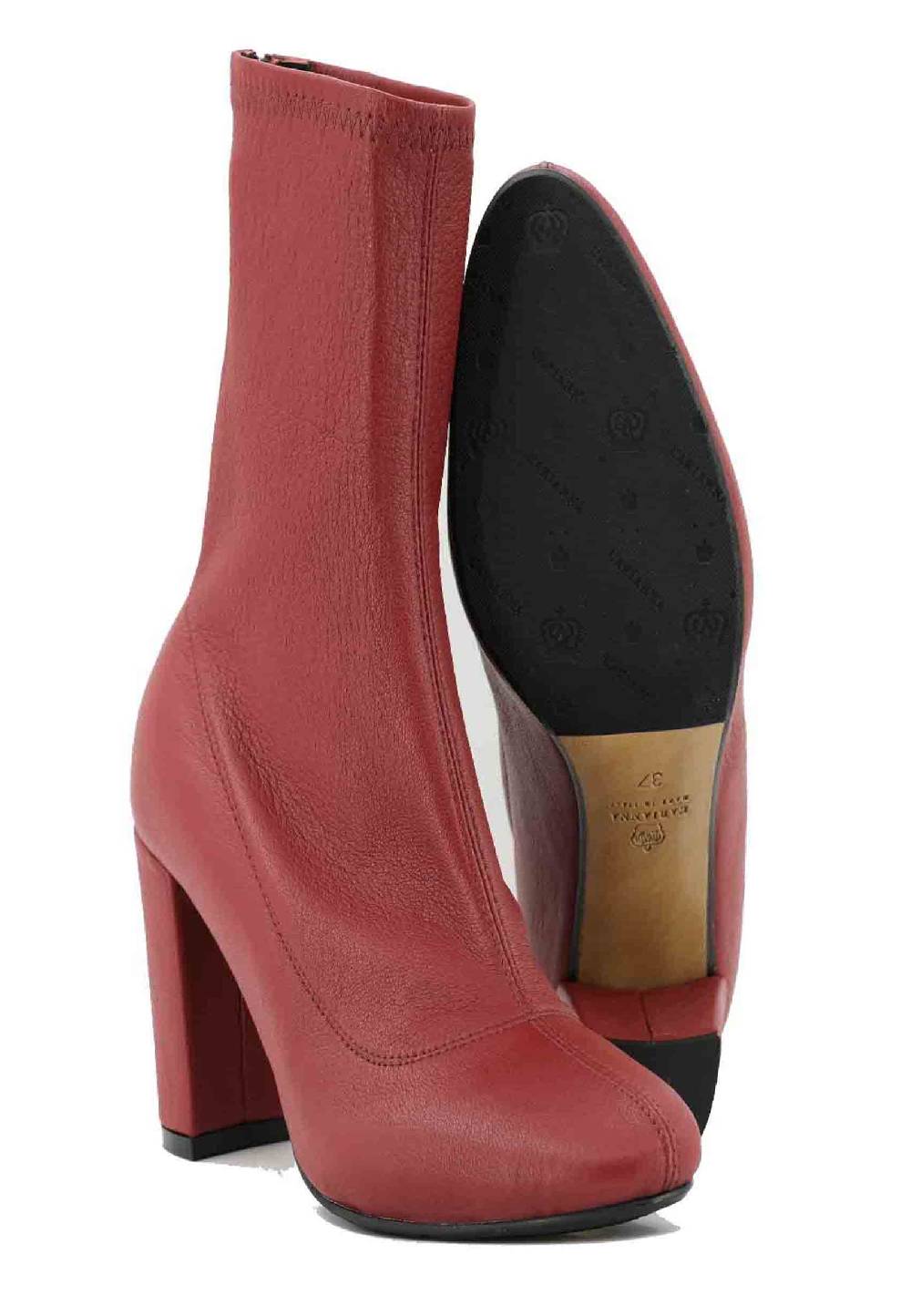 L'ARIANNA Stivaletti EL3002 In Elasticizzato Rosso Con Tacco Alto