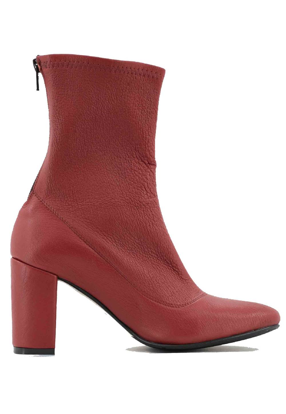 L'ARIANNA Stivaletti EL3002 in elasticizzato rosso con tacco alto