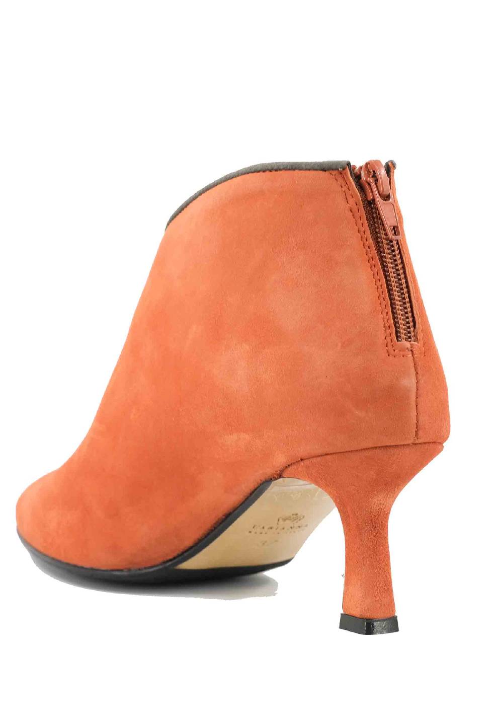 L'ARIANNA Stivaletti TR1662/RT In Camoscio Arancione Con Zip Posteriore