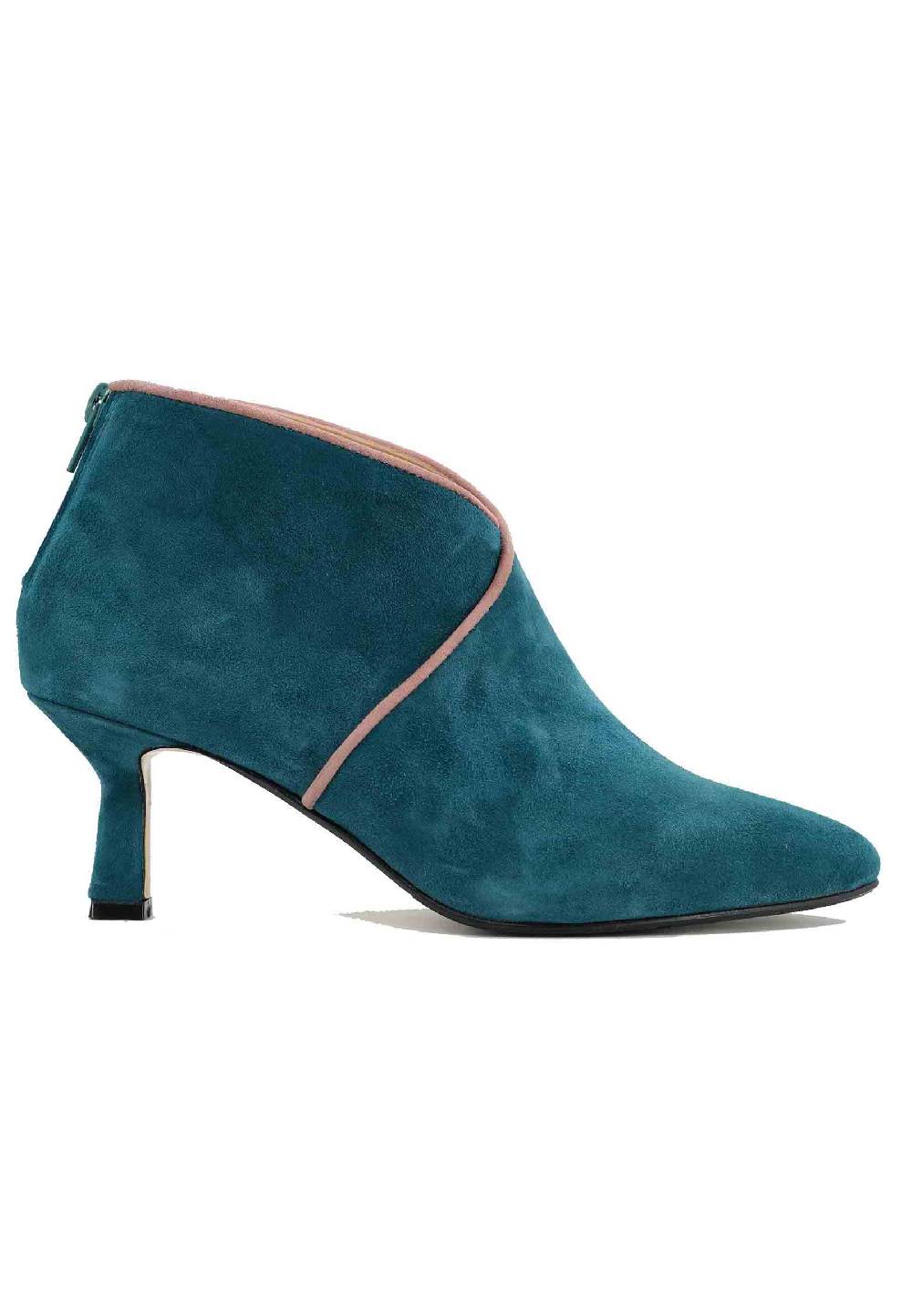 L'ARIANNA Stivaletti TR1662/RT in camoscio blu oceano con zip posteriore