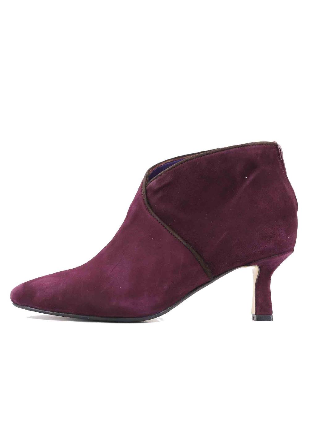 L'ARIANNA Stivaletti TR1662/RT In Camoscio Prugna Con Zip Posteriore