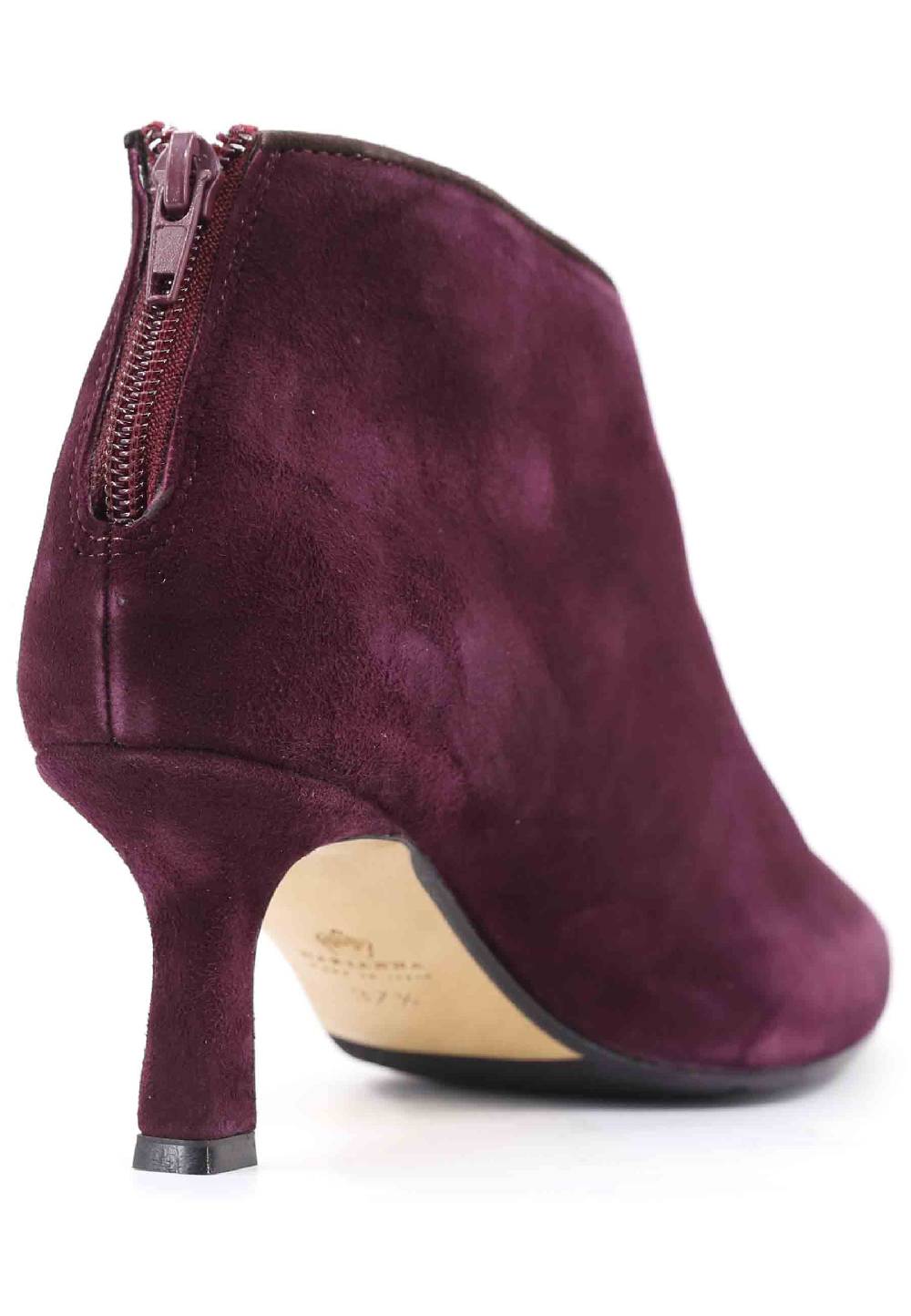 L'ARIANNA Stivaletti TR1662/RT In Camoscio Prugna Con Zip Posteriore