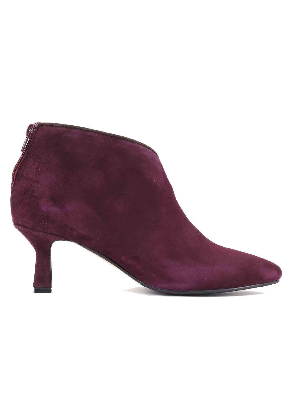 L'ARIANNA Stivaletti TR1662/RT in camoscio prugna con zip posteriore