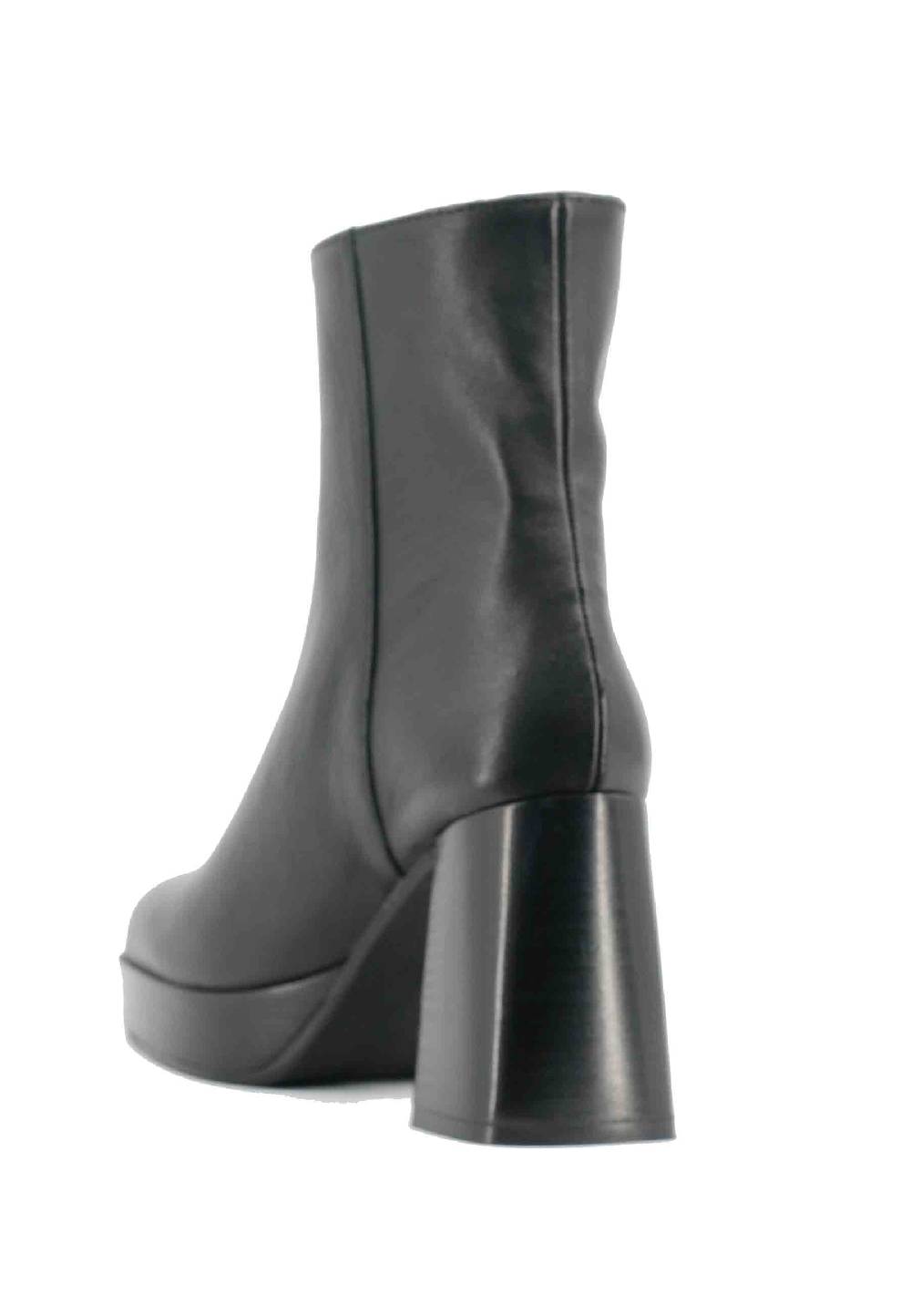 L'ARIANNA Stivaletti TR1665 In Pelle Nera Con Tacco Alto E Plateau Con Zip Esterna