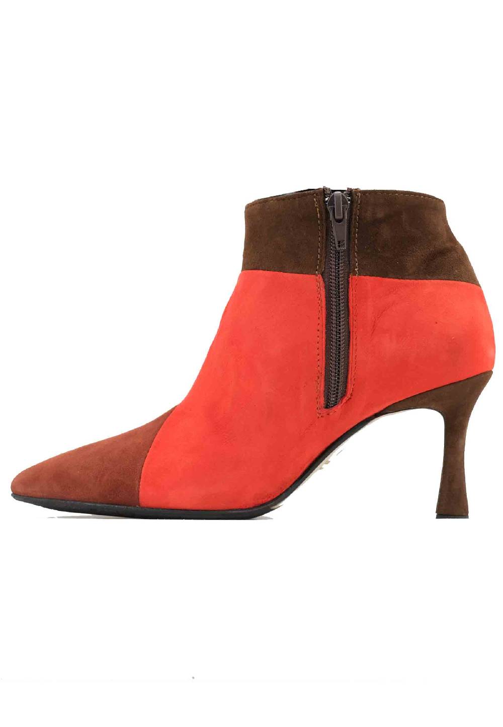 L'ARIANNA Stivaletti TR1672/RT In Camoscio Mattone Con Tacco Alto