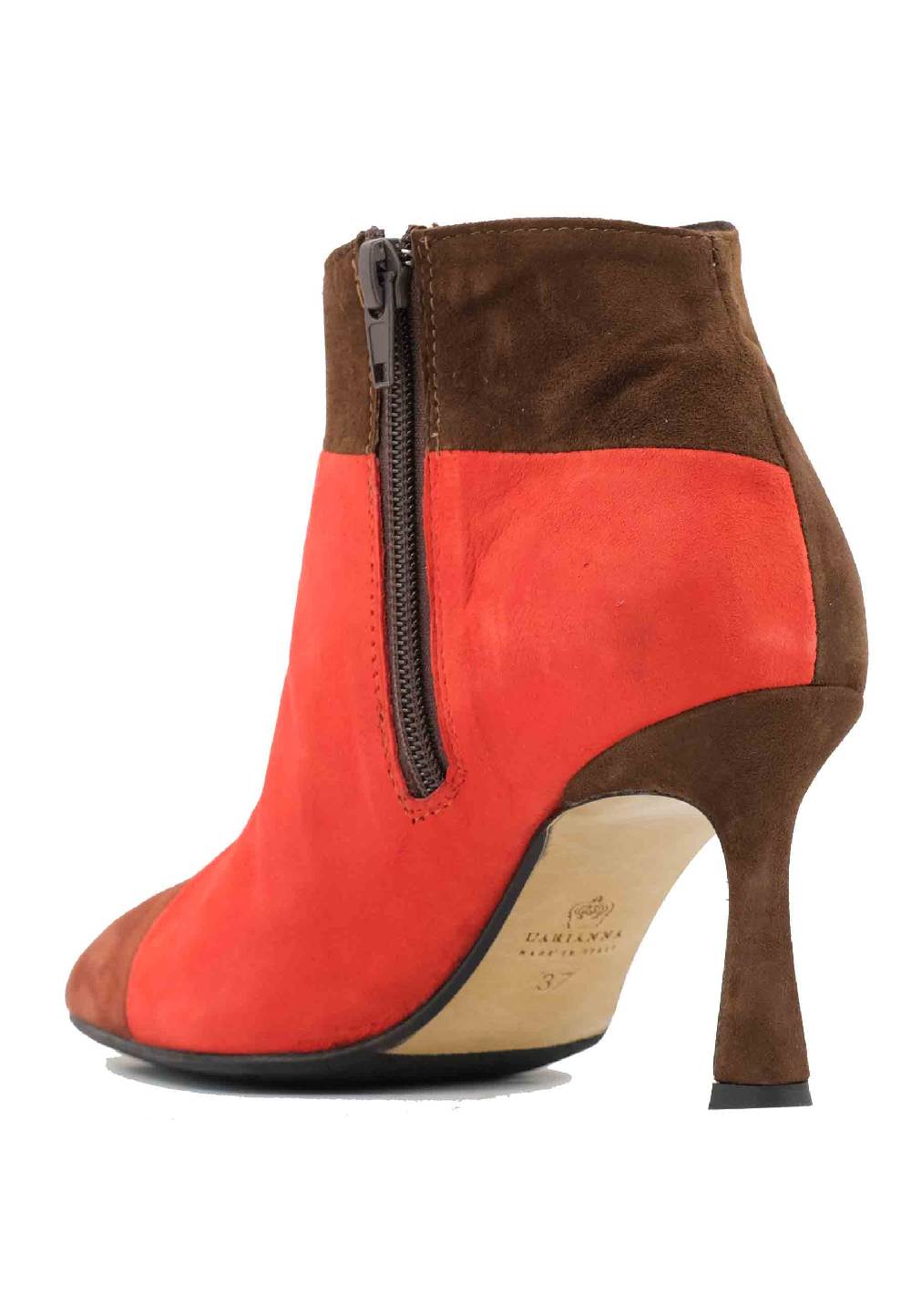 L'ARIANNA Stivaletti TR1672/RT In Camoscio Mattone Con Tacco Alto