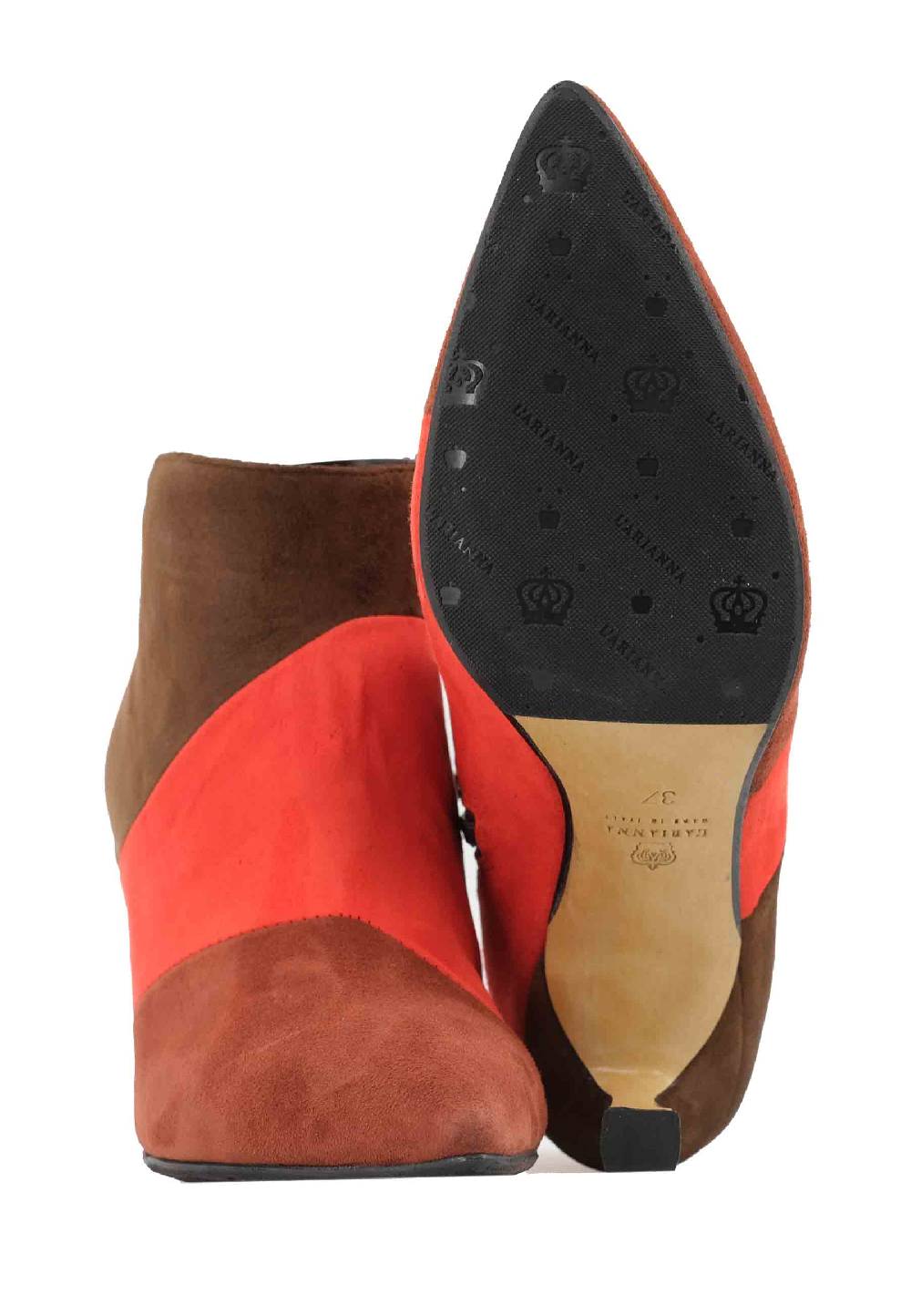 L'ARIANNA Stivaletti TR1672/RT In Camoscio Mattone Con Tacco Alto